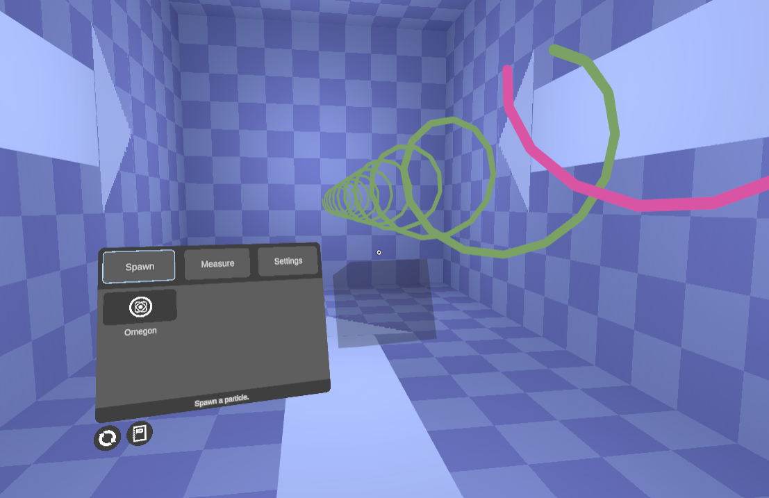 helices in the simulation space showing the path daughter particles take (1/3)