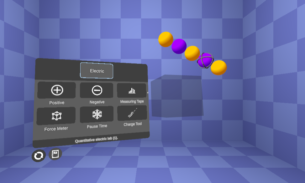 electric particles placed in sequence next to a menu (1/4)