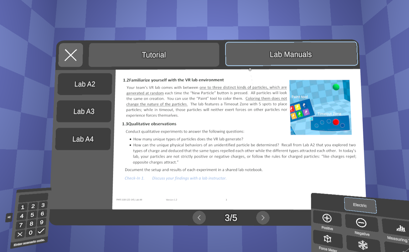 the NOMR tutorial pane showing instructions to the lab